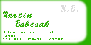 martin babcsak business card